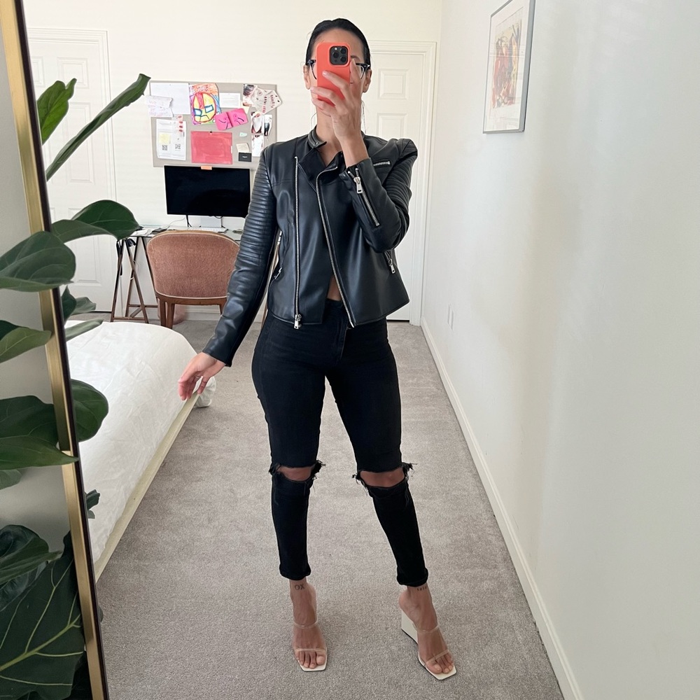 Zara Basics Faux Leather Biker Jacket